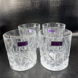 Marquis Waterford Crystal Sparkle Double Old Fashioned Tumblers Glasses New Set4